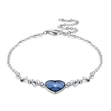 joyería de plata 925 pulseras de corazón de cadena para mujer joyería, pulseras de marca famosa con diamantes